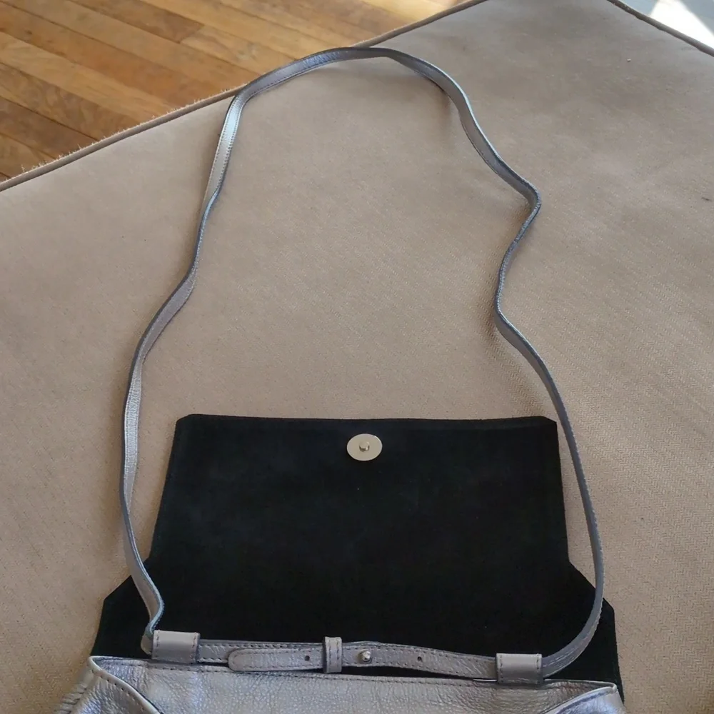 NWOT Furla Metallic Silver Crossbody Bag